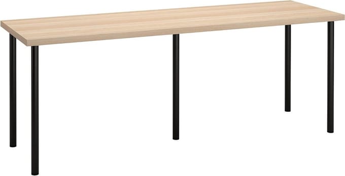 Bureau ADILS - Bureau Tafel - Thuiswerken - Eenvoudige Montage - 200x60 cm - Wit Eikenlook Zwart