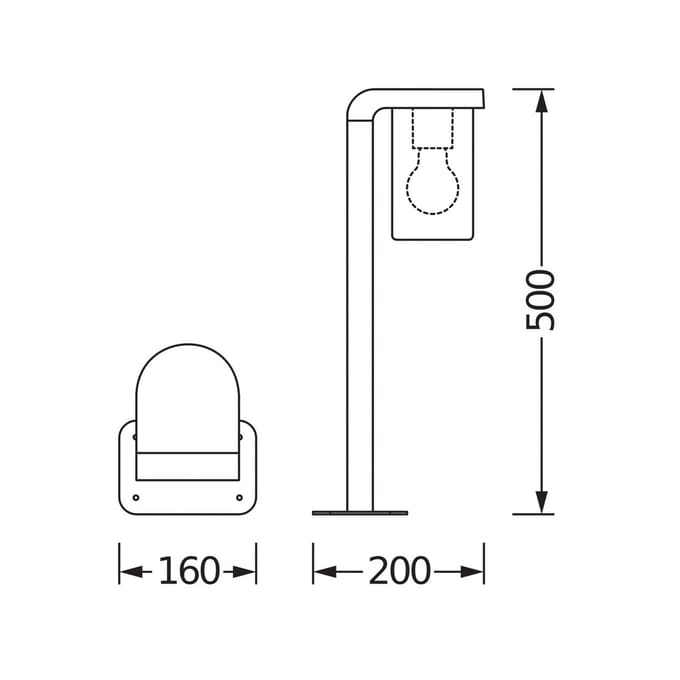 OSRAM HOMELIGHTING ENDURA Classic Cascade 50cm Post E27 Clear 4099854460937 LED-buitenlamp (wand) LED E27