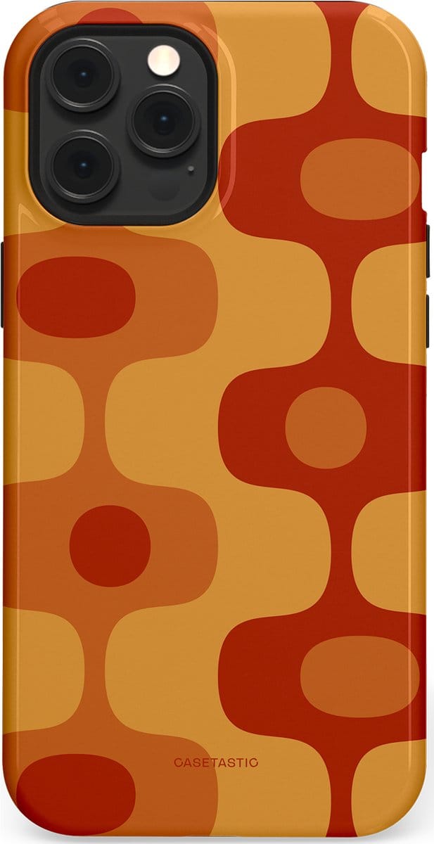 Casetastic hoesje geschikt voor Apple iPhone 12 Pro Max - MagSafe - Dubbellaagse bescherming - Vintage Rust - Fashion Case - Terracotta Goud