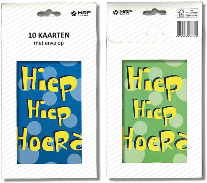 MGPcards - 20x dubbele wenskaart met witte envelop - Gefeliciteerd - 11.5 x 17 cm