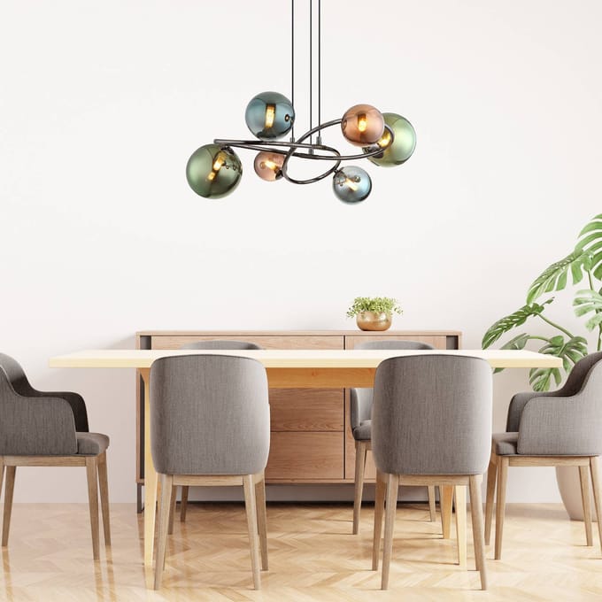 Globo - hanglamp - RIHA - multicolor - glas - Ø 65cm - G9 - 56142-6H