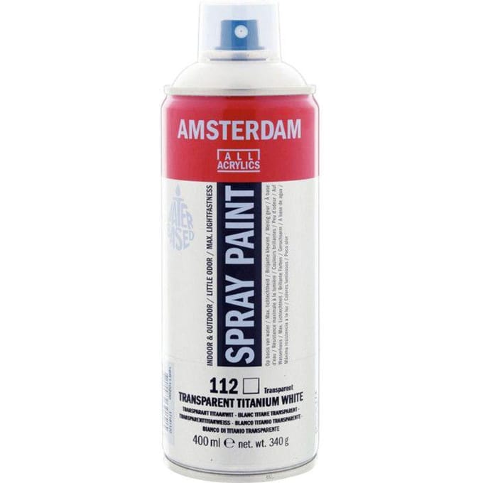 Spuitbusverf - Spraypaint - #112 - Titaanwit transparant - Amsterdam - 400ml