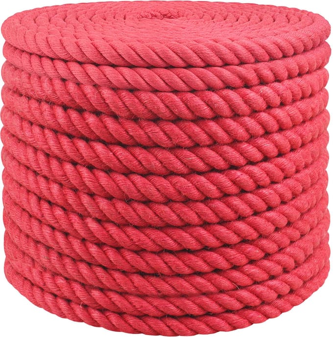 vidaXL - Jute - Touw - 20 - mm - Rood - 100% - Tossa - jute