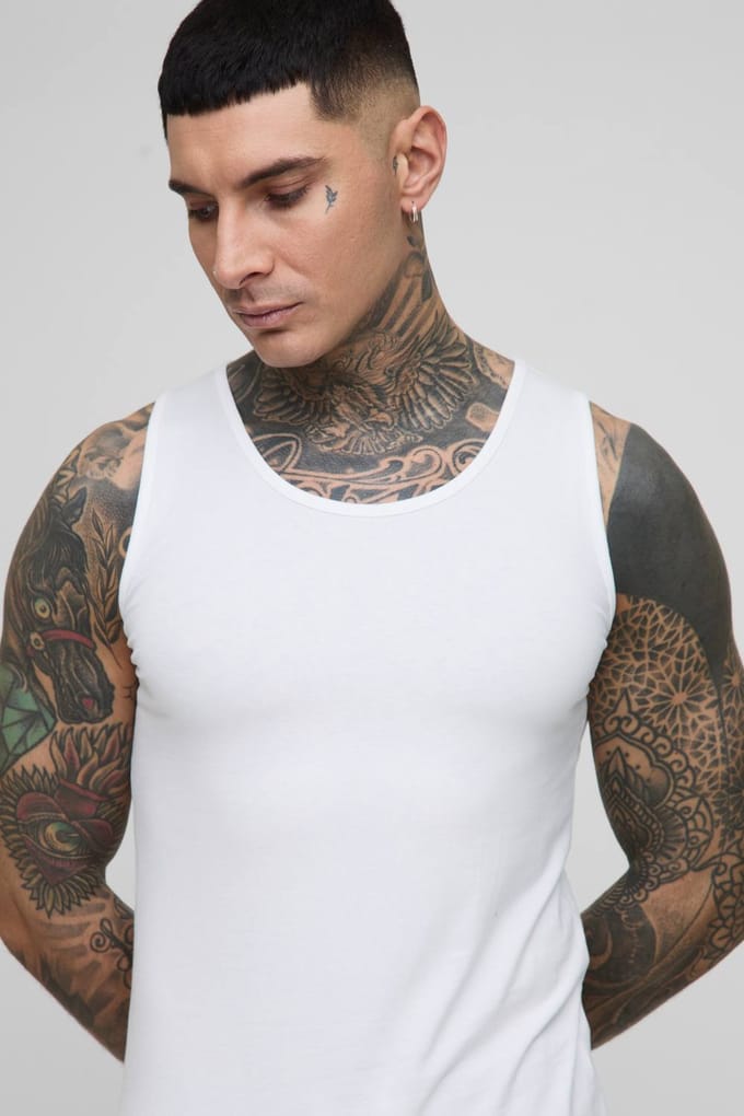 Tall Muscle Fit Vest | White | Size 2XL