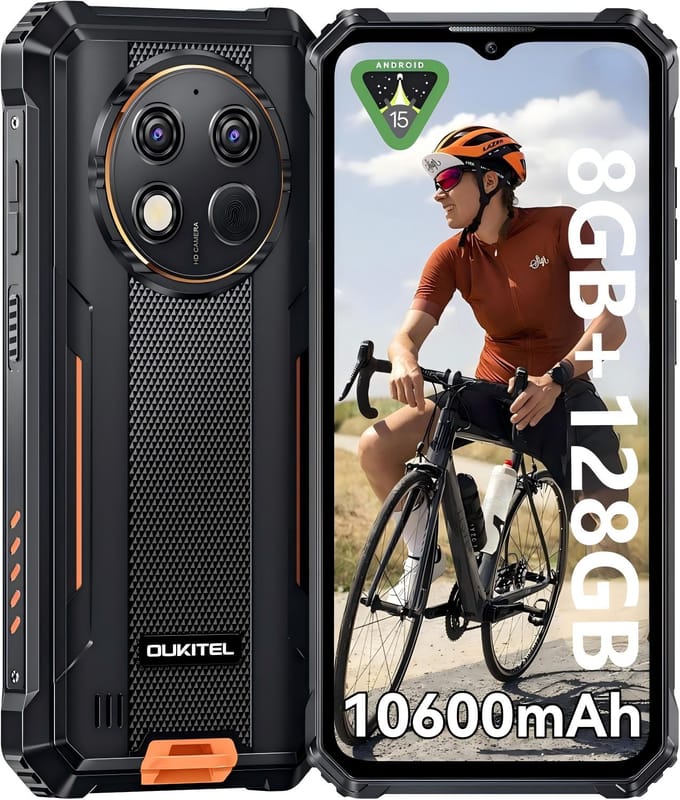 Oukitel G1S Mobiele Telefoon 8GB+128GB 6.52  Scherm 10600mAh 13MP Android 15 Smartphone oranje