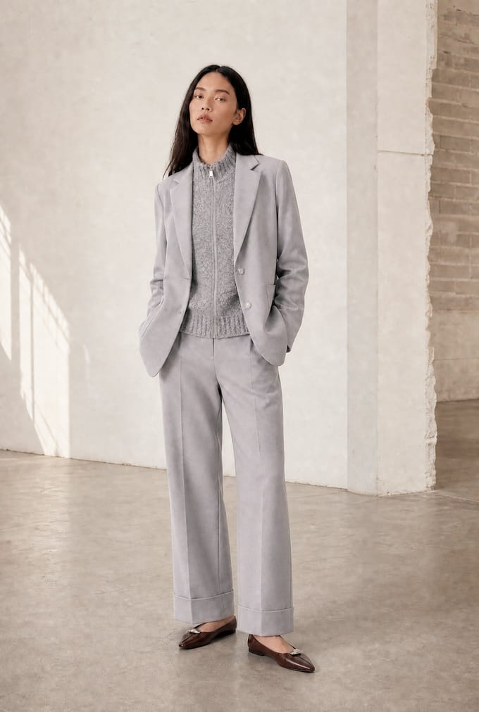 Rango viscose basic blazer | Grigio - Grigio / S
