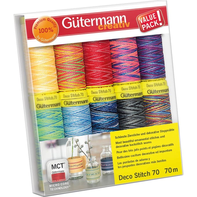 Gütermann Naaigaren Deco-Stitch 70, Col. 3, Multicolor