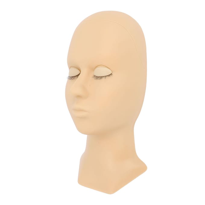 Dubbel Ooglid Wimper Mannequin Hoofd Siliconen Verwijderbaar Ooglid Simulatie Wimper Oefenmodel beige