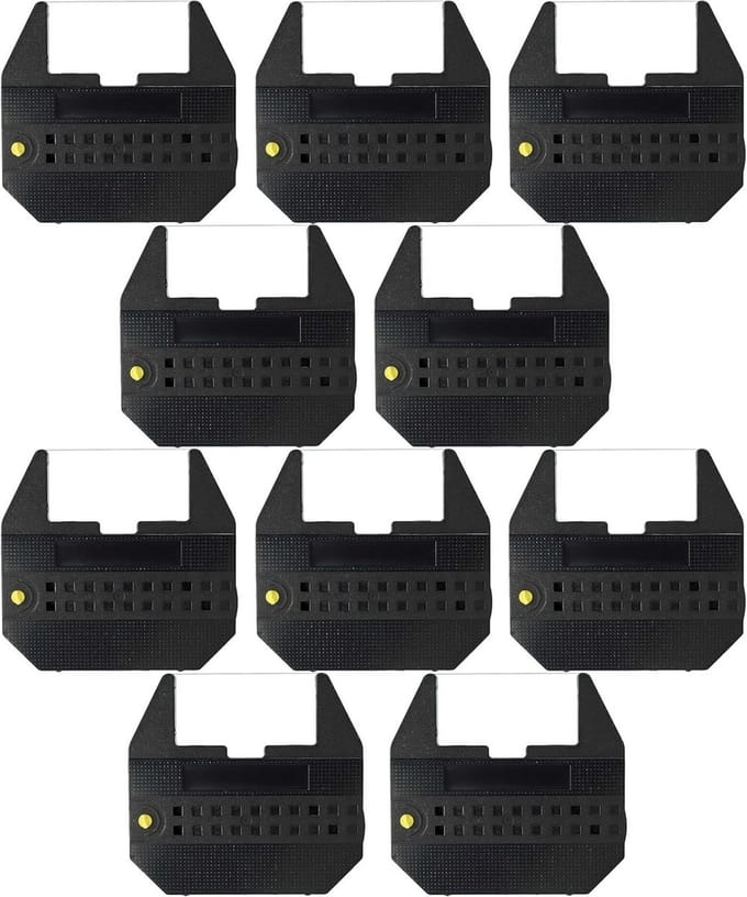 10x Zwart Inktlint Labeltape voor Typewriter Compatibel met Geschikt voor Olivetti