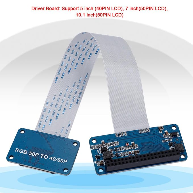 RGB LCD Driver Board Kit DPI Driver 50Pin naar 40Pin Adapter Board Voor Raspberry Pi