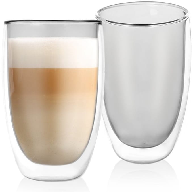 Verres thermiques à double paroi pour café latte DOUBLE 460 ml 2 pièces.