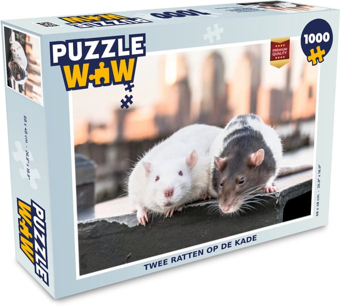 Puzzel Twee ratten op de kade - Legpuzzel - Puzzel 1000 stukjes volwassenen