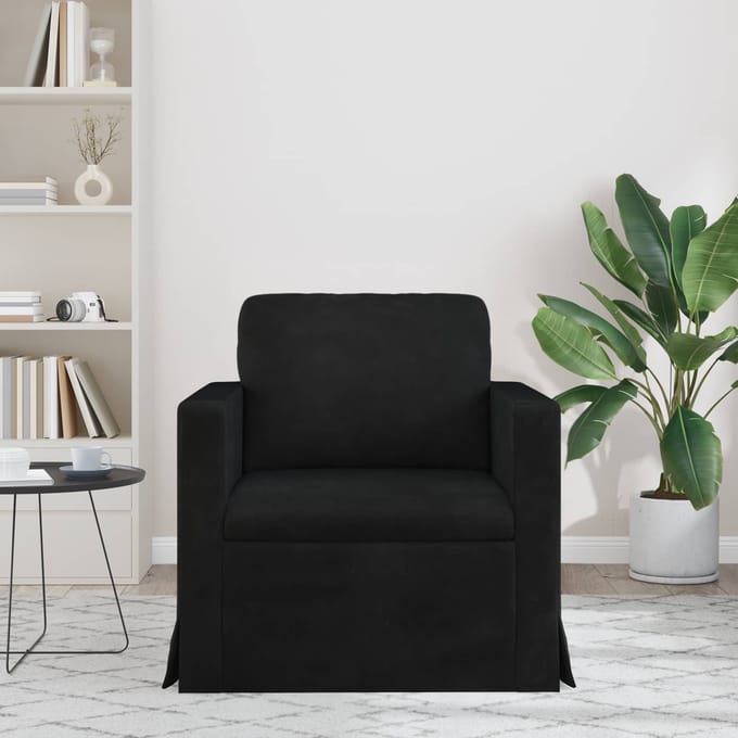 vidaXL - Bank - Zwart - 78 - x - 78 - x - 80 - cm - Fluweel