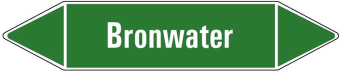 Bronwater leidingmarkering op vel 75 x 17 mm - 8 per vel