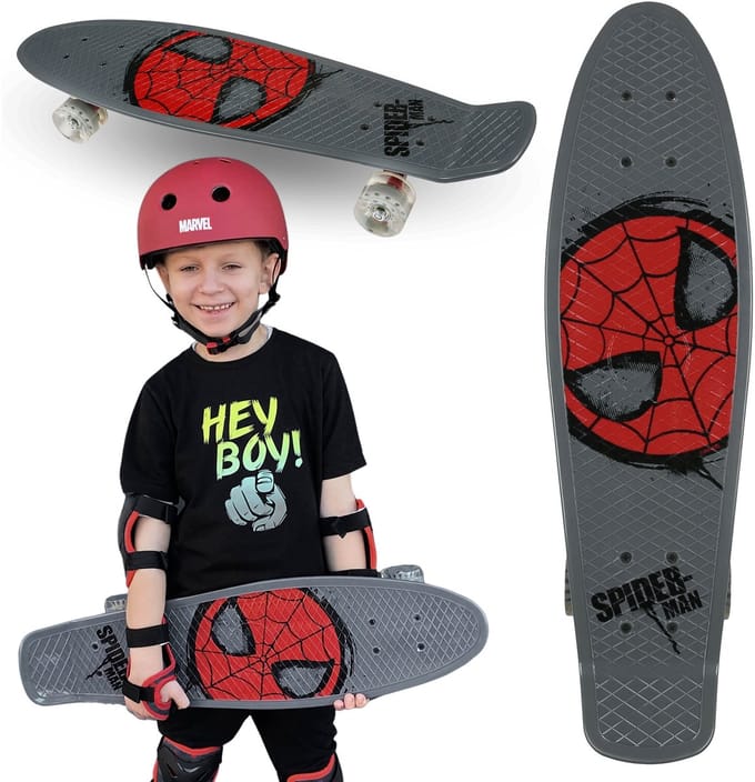 MARVEL Spider-Man JEUGD skateboard FISH SKATEBOARD 67cm, anti-slip, lichtgewicht, STABILITEIT tot 100 kg