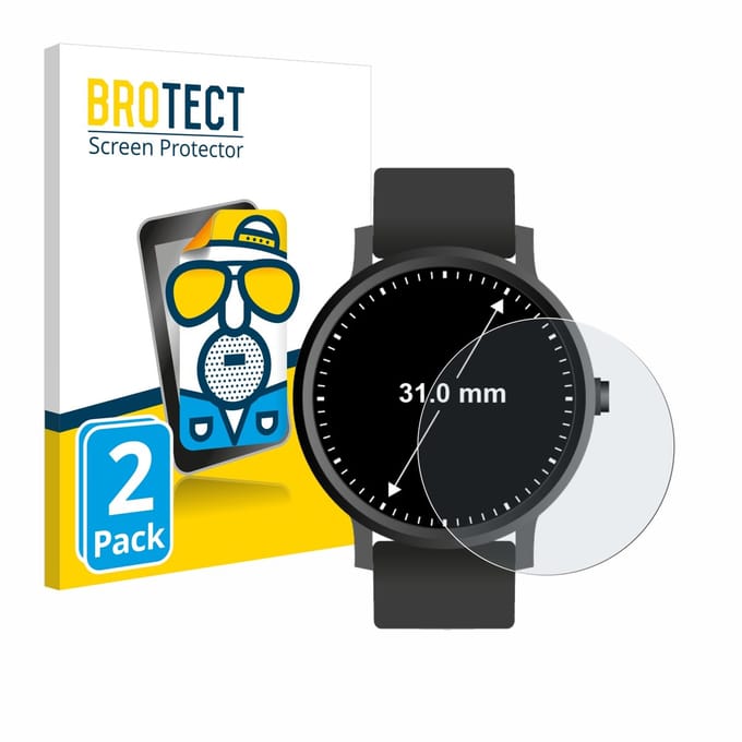 BROTECT - Screenprotector voor Horloges (Rond, ø: 31 mm) - Folie Beschermfolie matte 2 Stuks