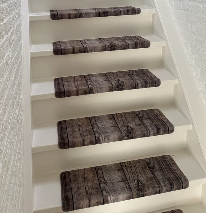 Trapmatten - 15 stuks - Elite Design - Barnwood - 65x21x3,5cm - Rechthoekig - zelfklevend