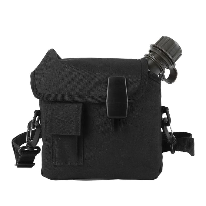 Outdoor Waterfles 1.5L Grote Capaciteit Draagbaar Plat Kampeer Waterfles met Heuptas voor