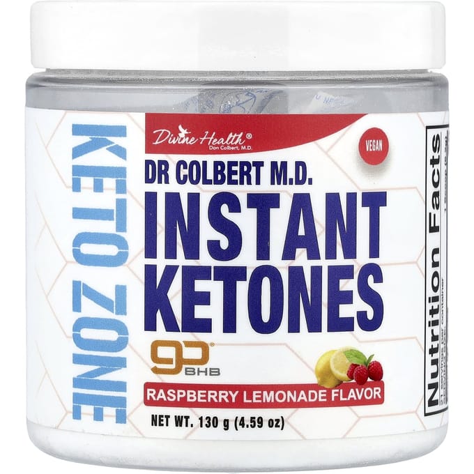 Santé Divine, Dr. Colbert MD, Keto Zone, Cétones Instantanés, Limonade Framboise, 4,59 oz (130g)