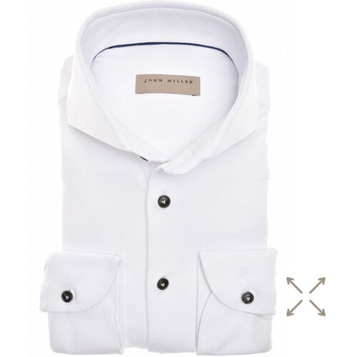 John Miller Overhemd Tailored Hyperstretch Long Sleeve Wit / male