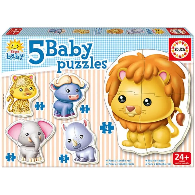Educa - 5 Puzzels Baby - dieren - 3 tot 5 stukjes