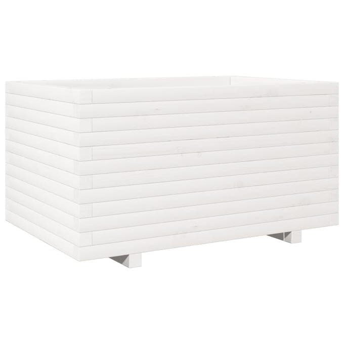 vidaXL - Plantenbak - 90x60x49,5 - cm - massief - grenenhout - wit