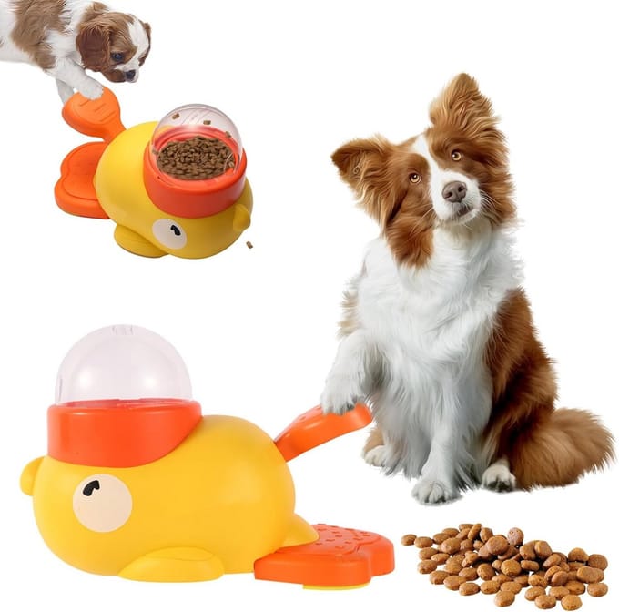 Interactieve 2-in-1 Hondenpuzzelvoeder Slow Feeder Bak & Traktatiespeelgoed
