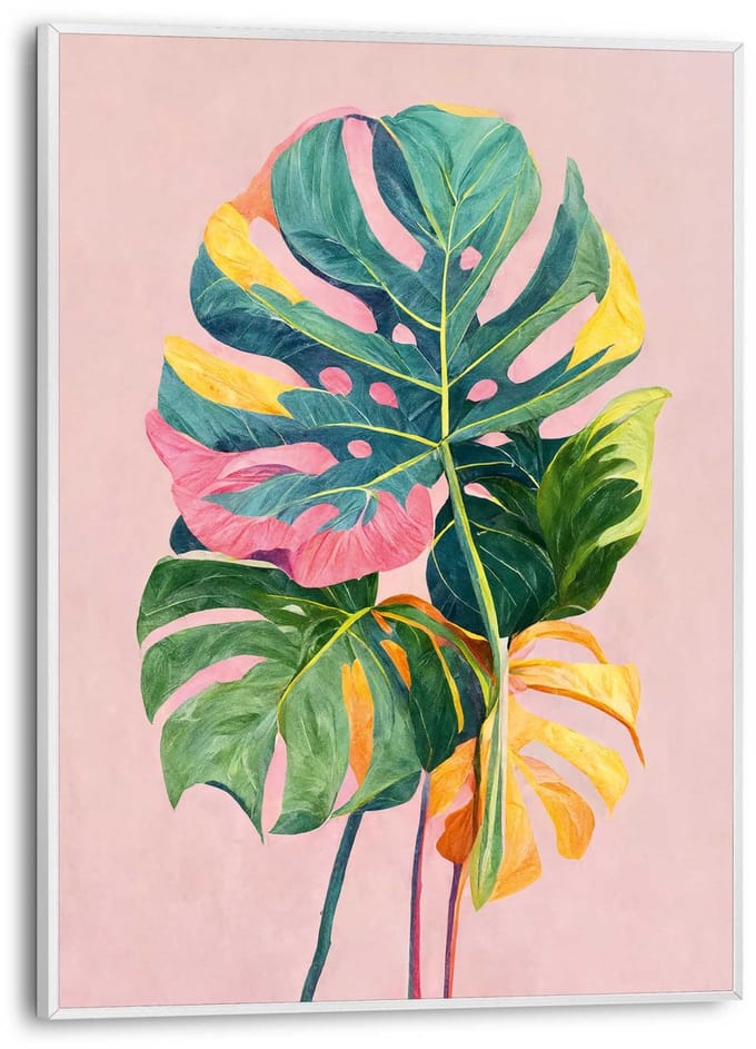 Schilderij Colourful Leafs - 40 x 30 - Hout - REINDERS