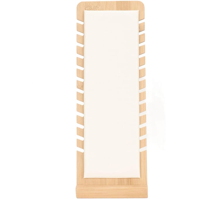 Support d'exposition de collier en bambou Support organisateur blanc professionnel pour collier bracelet pour bijoux white