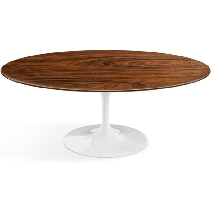 Knoll International - Saarinen salontafel - ovaal - wit - Santos Palisander fineer