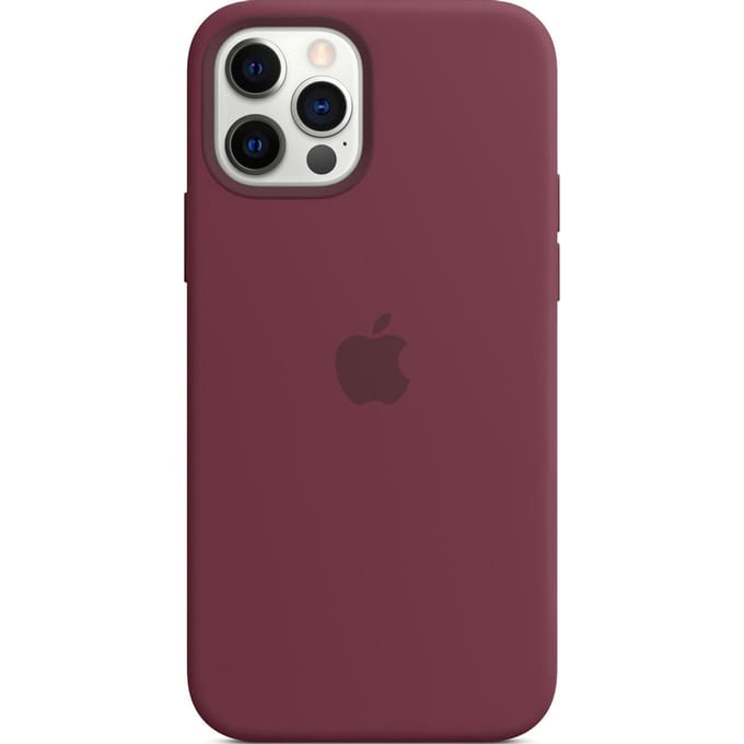 Silicone Backcover MagSafe voor de Apple iPhone 12 (Pro) - Plum