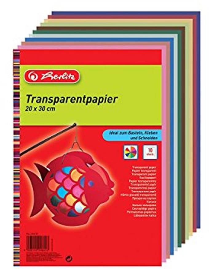 Transparant Papier A4 - 20 x 30 cm - 10 Vellen in Meer kleuren