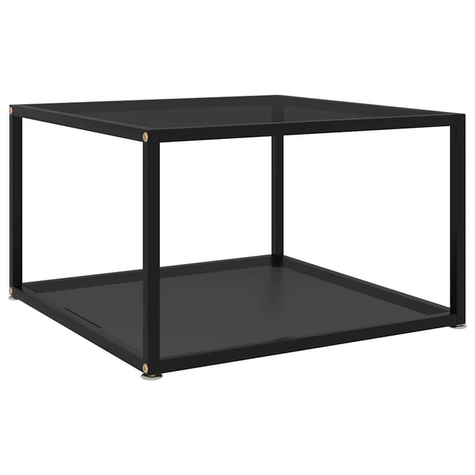 vidaXL - Salontafel - 60x60x35 - cm - gehard - glas - zwart