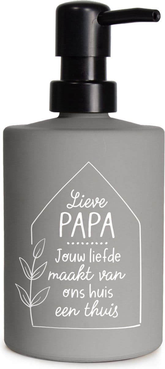 Creaties van hier - zeeppompje papa met houten hartje - glas