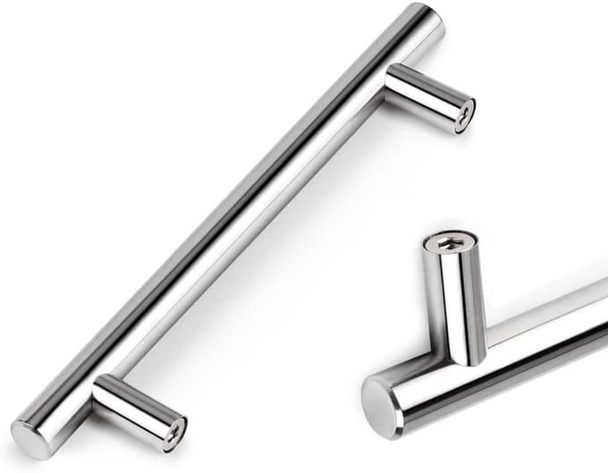 CE - Meubelgreep - T-vormig - Staal - Zilver - 10 stuks