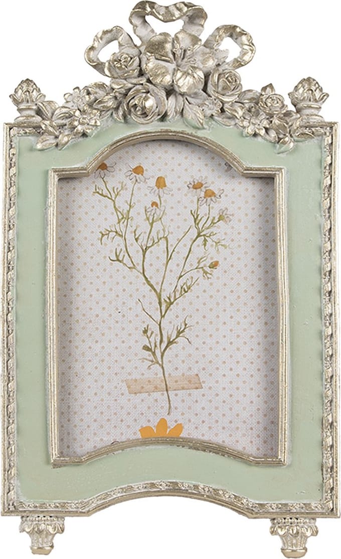 Clayre & Eef Fotolijst 10x15 cm Groen Polyresin