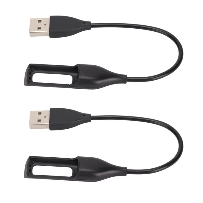 2 stuks USB-oplader oplaadkabel voor Fitbit Flex draadloze activiteit smartwatch polsband black