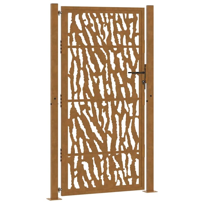 vidaXL - Poort - met - sporenontwerp - 100x200 - cm - weervast - staal