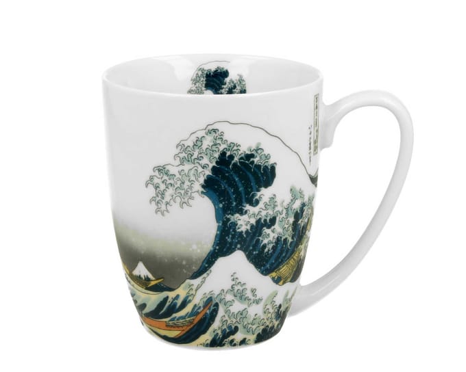 Merkloos Porseleinen Mok 350ml - The Great Wave, Klassiek Design