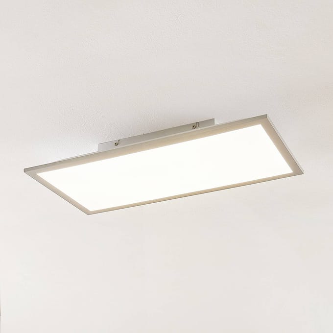 Lindby LED paneel Stenley, 4.000 K, 60 cm x 30 cm, zilver/wit