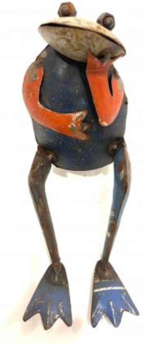 Decoratief beeld - kikker - H25 cm - handgemaakt