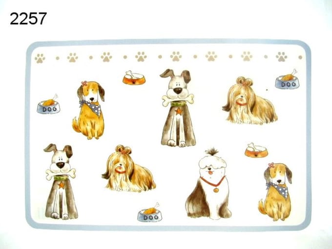 Lesser & Pavey Placemat Honden – 45 x 30 cm – Kunststof - Honden design
