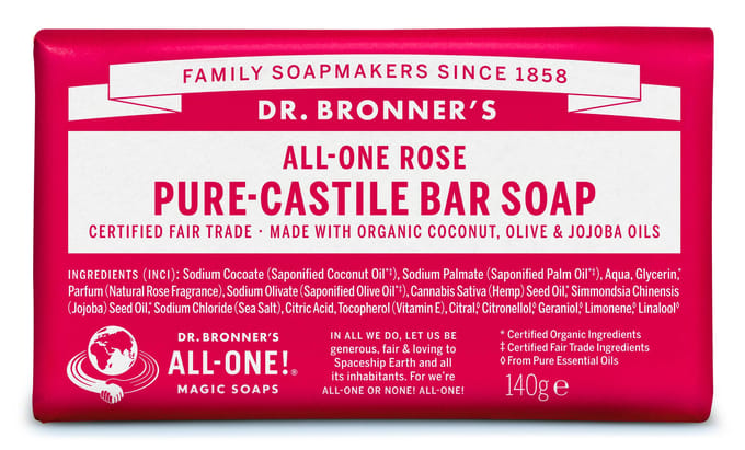Dr. Bronner’s Dr. Bronner&rsquo;s Magic Bar Soap Rose 140 g