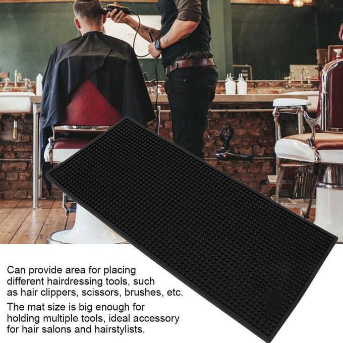 PVC Salon Warmte-isolerende Mat Flexibele Kapperszaak Kniptools Antislip Pad black