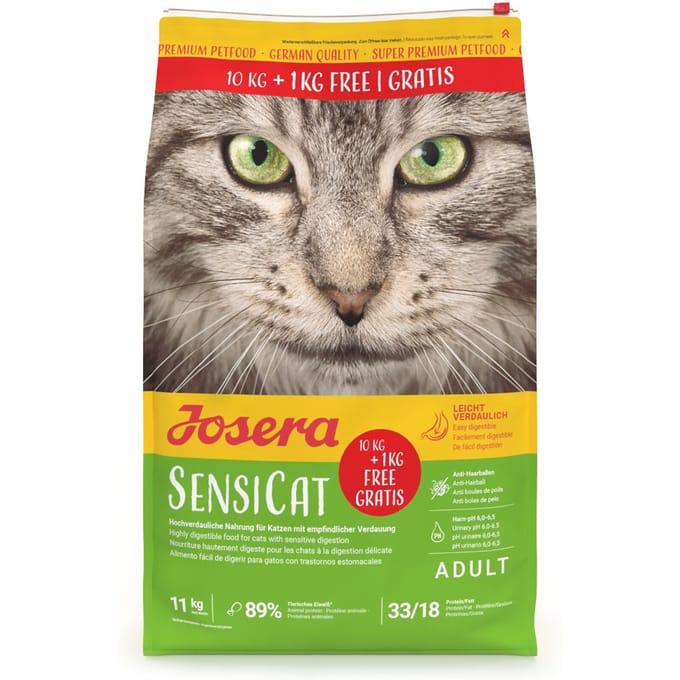 10 kg + 1 kg gratis! Josera droogvoer voor katten 11 kg - SensiCat 10 + 1 kg