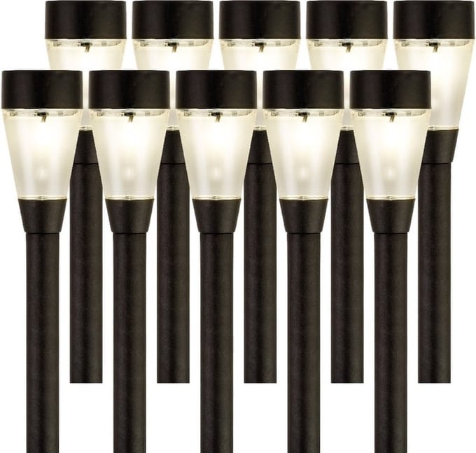 Lumineo Jive solar verlichting - 10x - buitenlamp/tuinlamp - LED - 32 cm