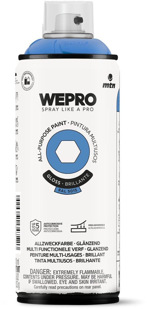 Spuitbus Ral 5015 Blauw Glans MTN WEPRO ALL-PURPOSE PAINT 400ML