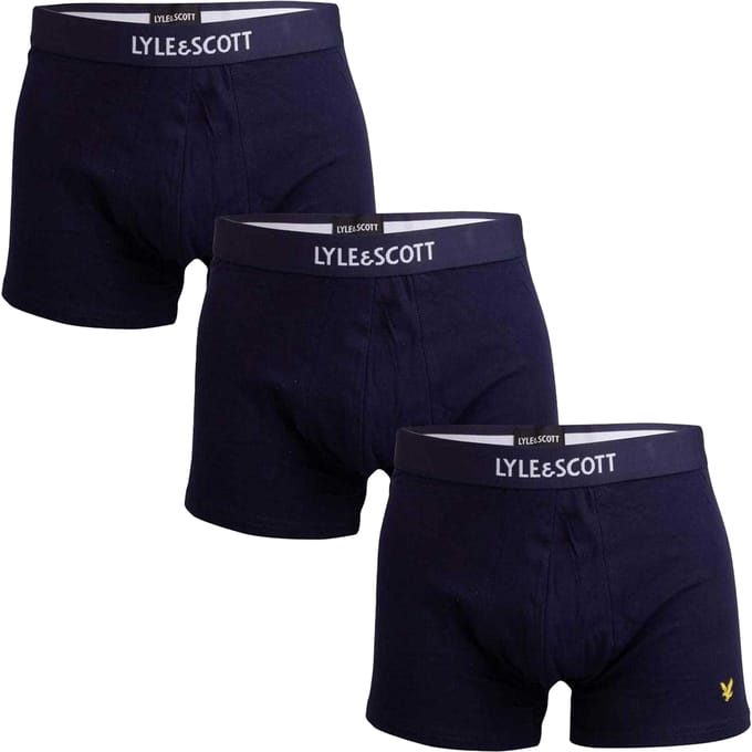 Lyle & Scott Heren Boxershort (Pakket van 3) (Marine)
