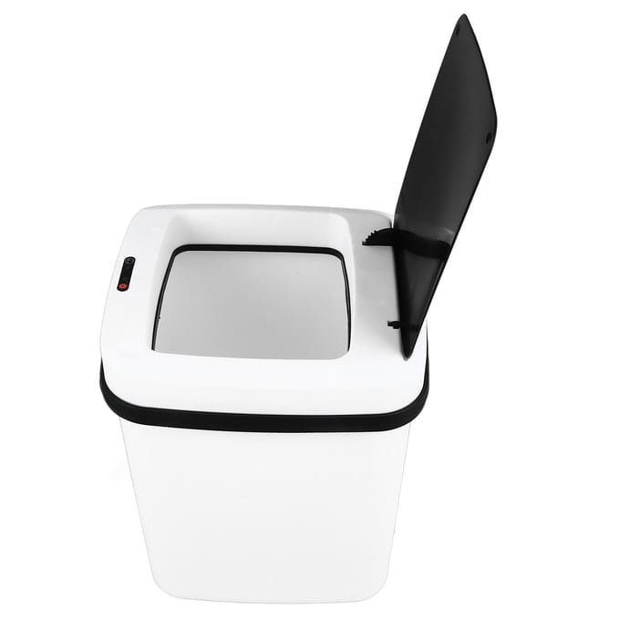 Slimme prullenbak met grote capaciteit, LED-licht, automatische bewegingssensor en knop voor thuisgebruik white