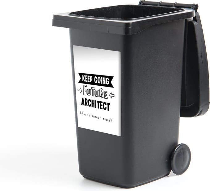 Container sticker Architect - Quotes - Architectuur - Zwart wit - 40x60 cm - Kliko sticker